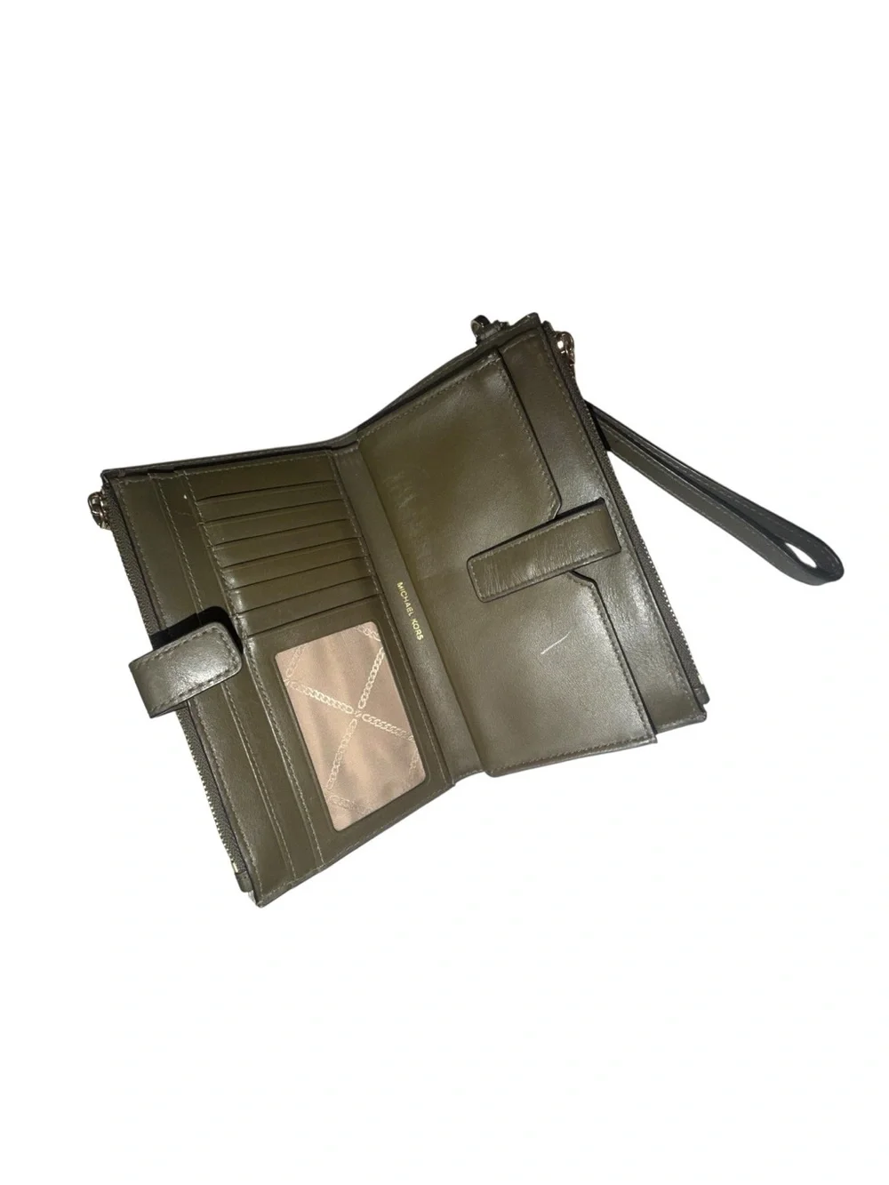Michael Kors Camouflage Butterfly Studded Wristlet in Pink, White & Brown